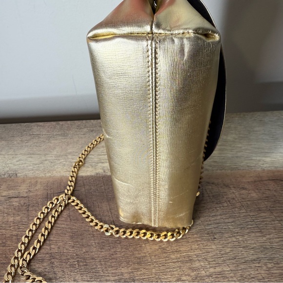 PALOMA PICASSO Vintage Gold X Bag Crossbody Chain Strap Snap Closure *Flaw* - Picture 7 of 16